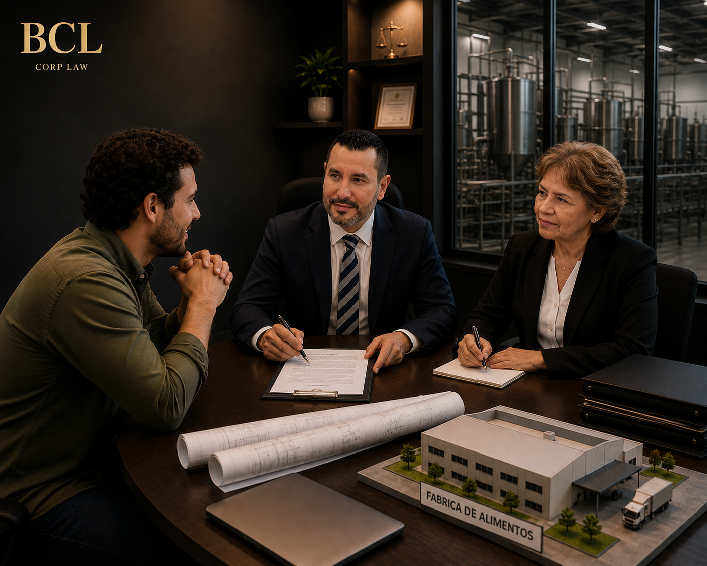 Equipo de BCL Corp Law en reunión regulatoria con cliente del sector industrial